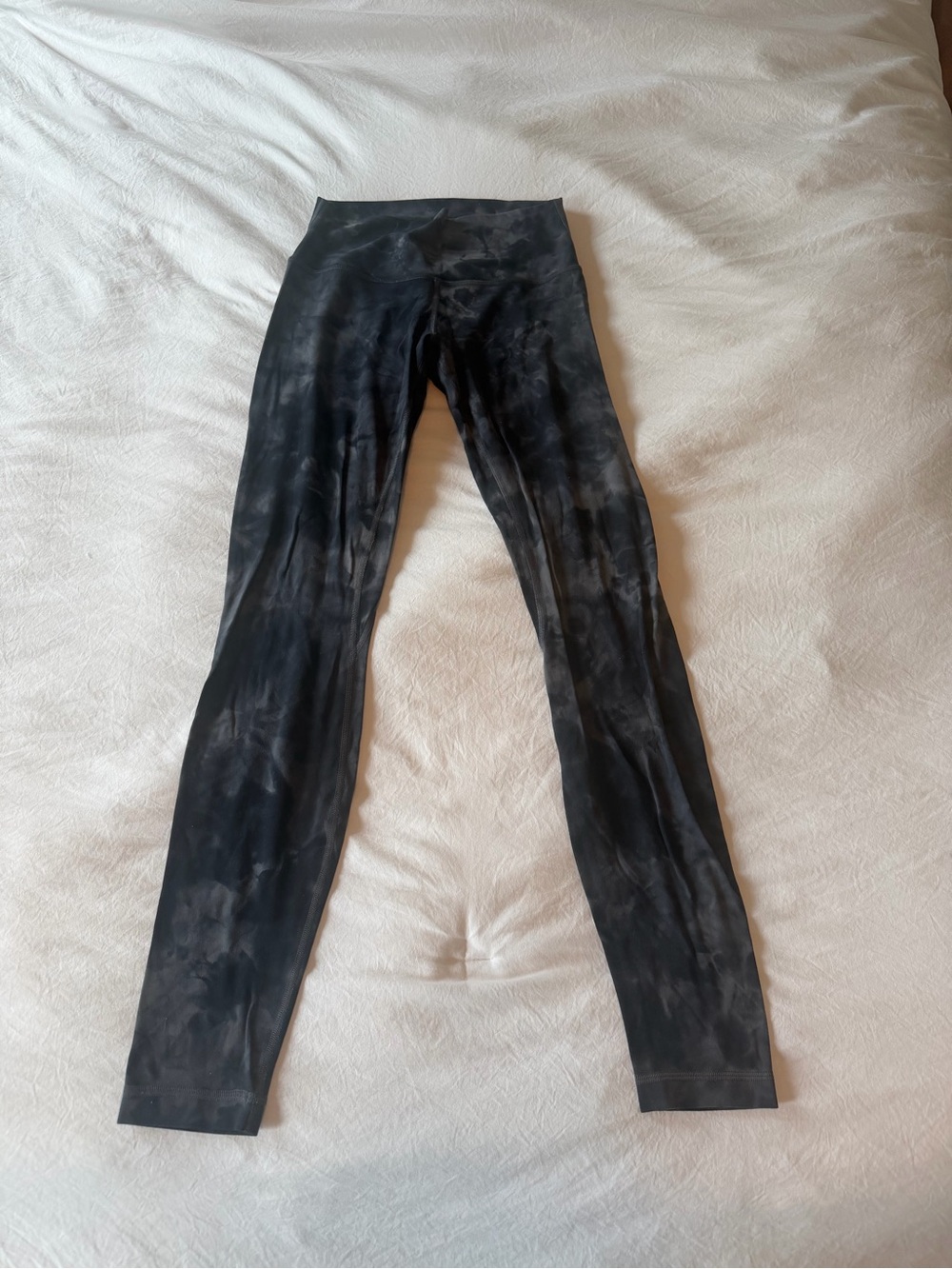 lululemon athletica Black and Gray Tie-Dye High-Rise Leggings